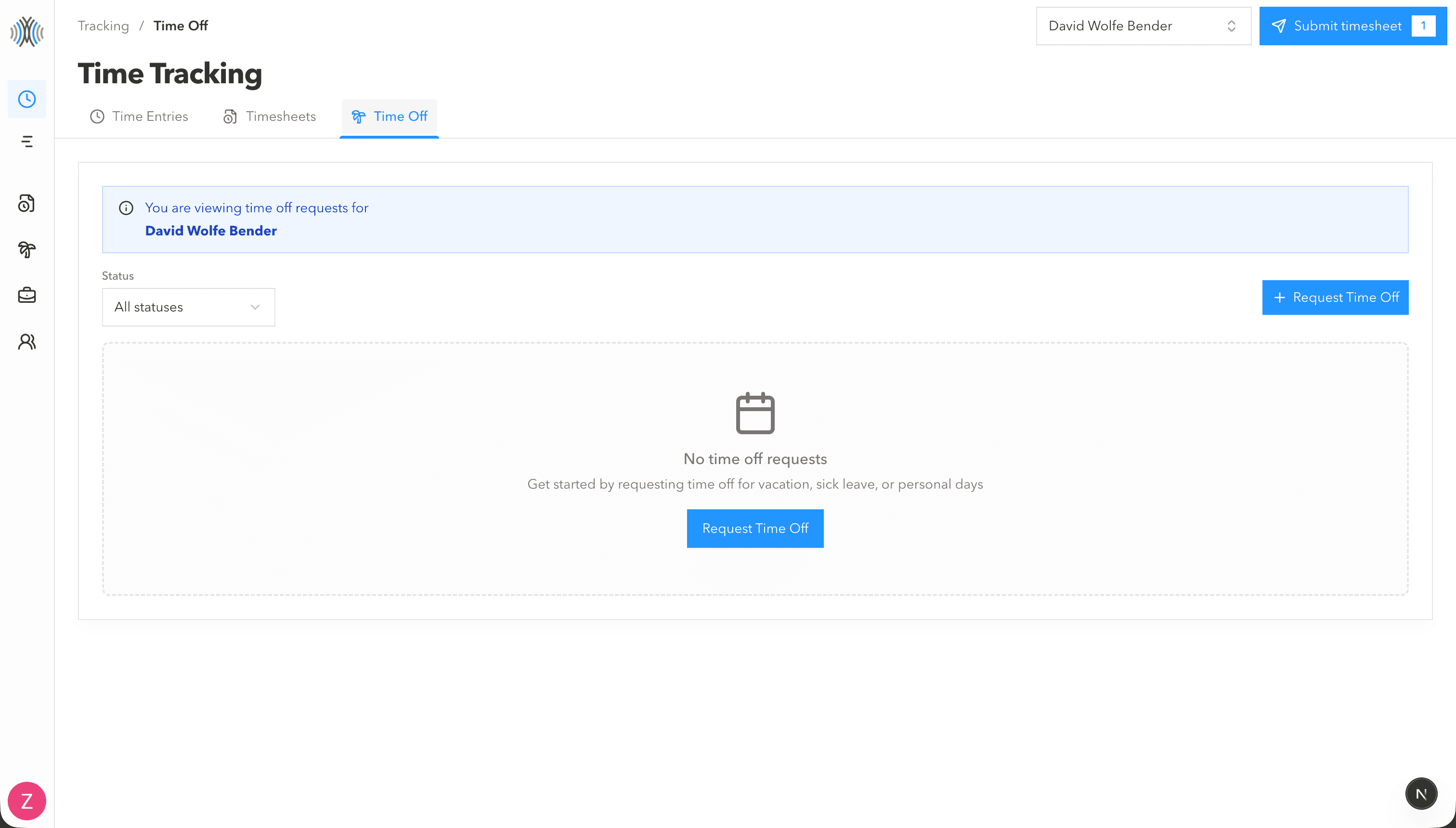 Time Off Requests Dashboard